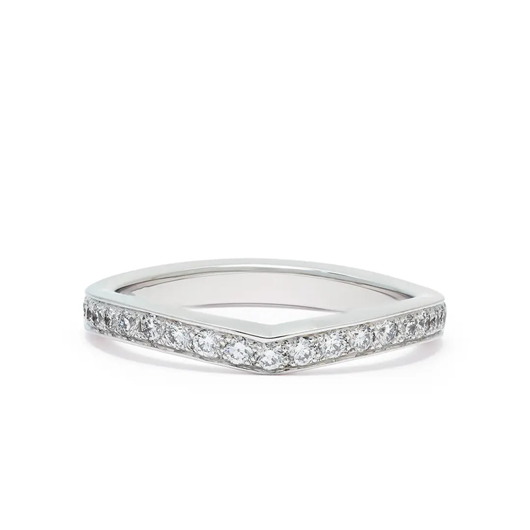 Alliance Lien Éternel pavée - Or blanc 18k - diamant éthique - Loyale Paris