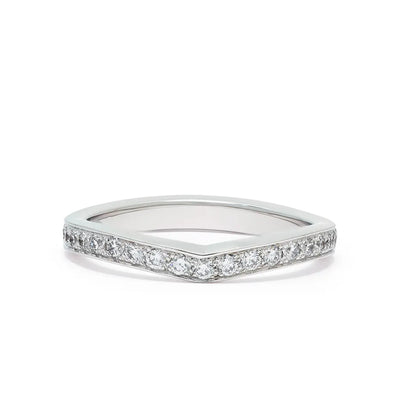 Alliance Lien Éternel pavée - Or blanc 18k - diamant éthique - Loyale Paris