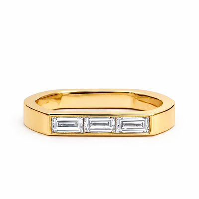 Alliance Uraeus Duo - Or jaune 18k - diamant éthique - Loyale Paris