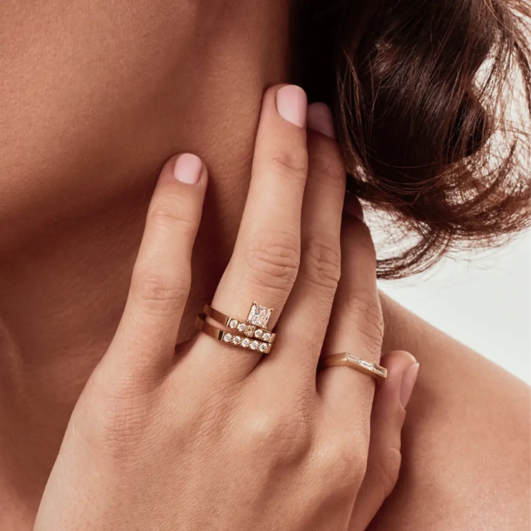 Alliance Uraeus pave brillant Or Rose 18k diamant ethique Loyale Paris