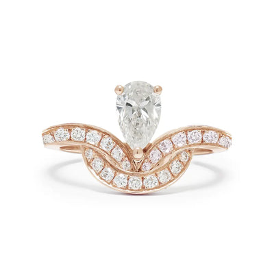 Bague Emblème 0.7ct Poire pavée - Or rose 18k - diamant éthique - Loyale Paris