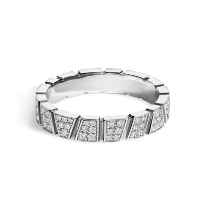 Bague Ride & Love pavée - Or blanc 18k - diamant éthique - Loyale Paris