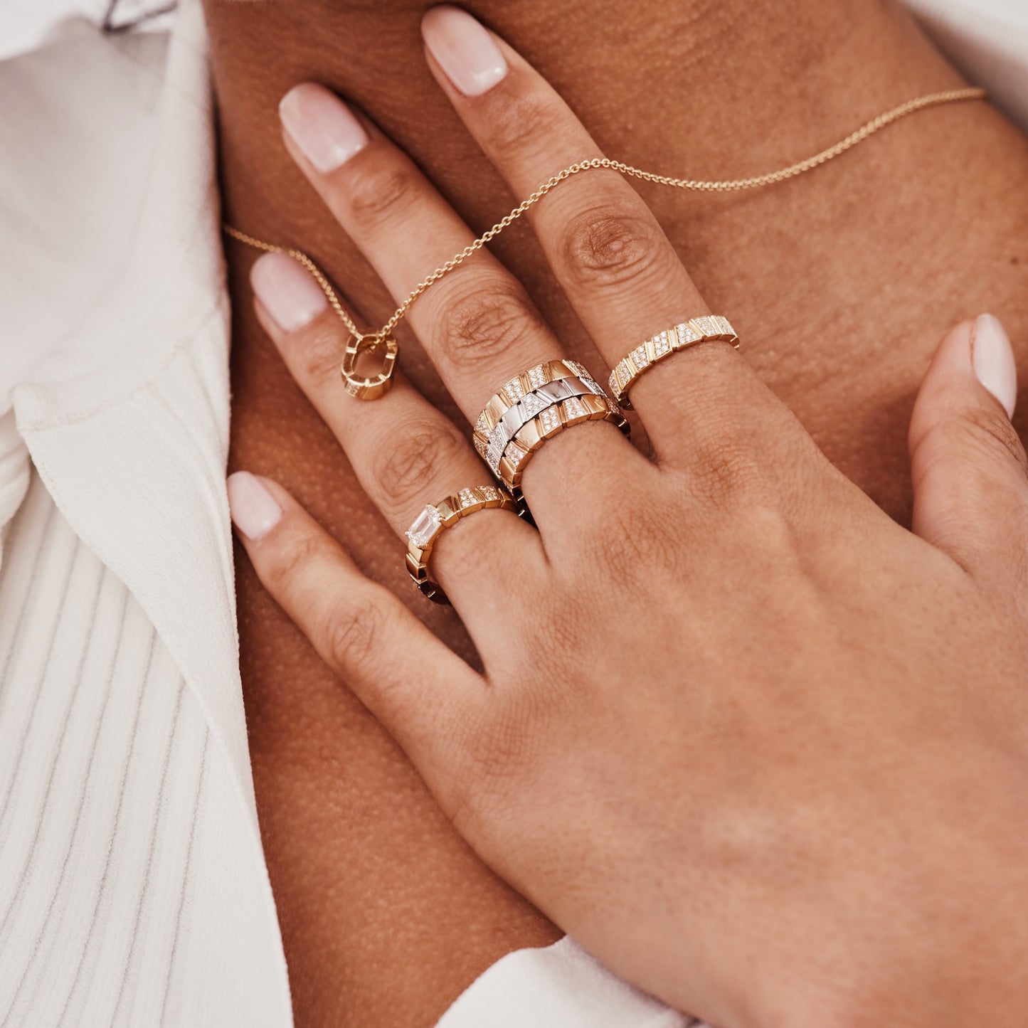 Bague Ride & Love pavée - Or rose 18k - diamant éthique - Loyale Paris