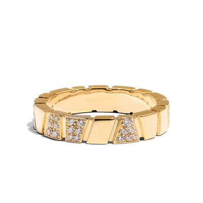 Bague Ride & Love semi-pavée - Or jaune 18k - diamant éthique - Loyale Paris