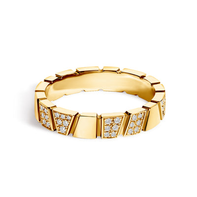 Bague Ride & Love semi-pavée - Or jaune 18k - diamant éthique - Loyale Paris