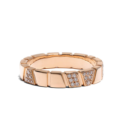 Bague Ride & Love semi-pavée - Or rose 18k - diamant éthique - Loyale Paris