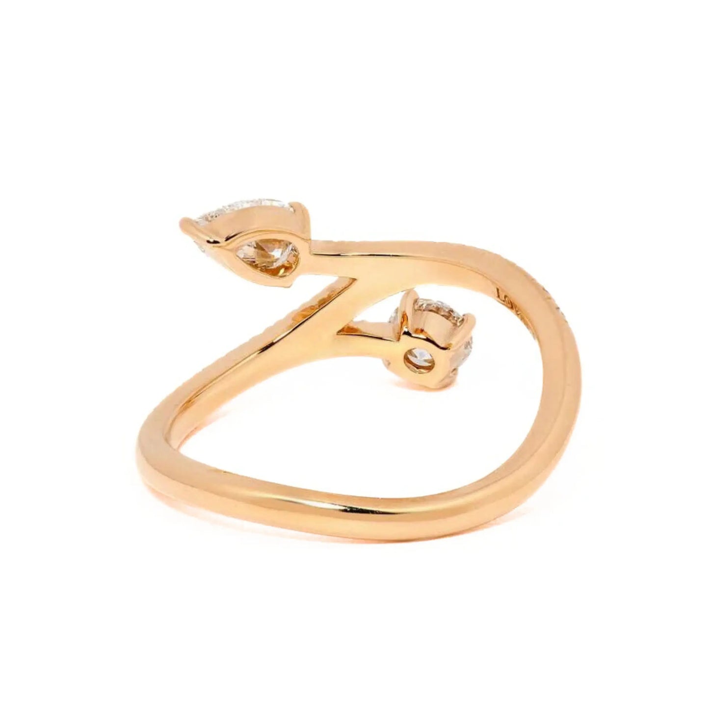 Bague Toi+Moi Toujours 0.25ct 0.35ct pavée - Or jaune 18k - diamant éthique - Loyale Paris