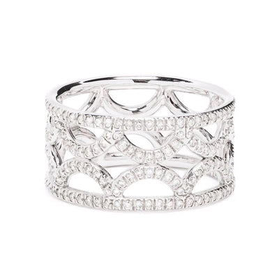 Bague bandeau Perpétuel.le pavée - Or blanc 18k - diamant éthique - Loyale Paris