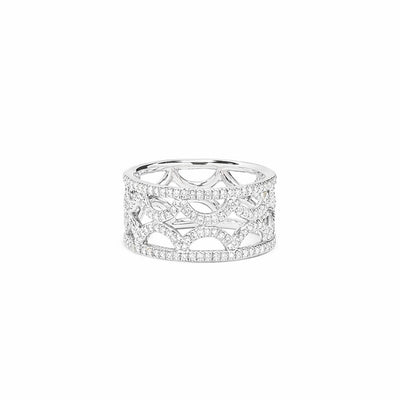Bague bandeau Perpétuel.le pavée - Or blanc 18k - diamant éthique - Loyale Paris
