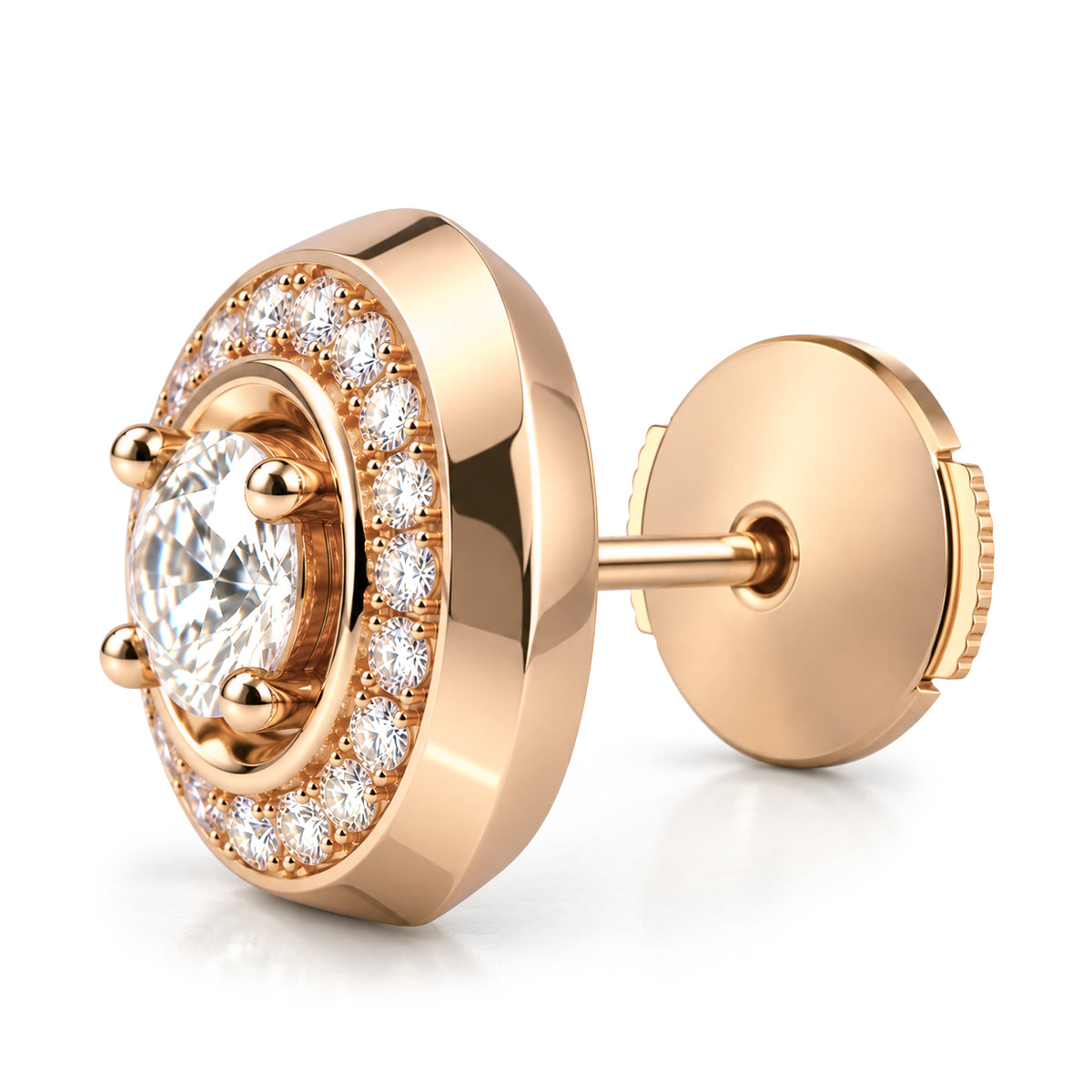 Boucles d oreilles Rayons Classic Or rose 18k diamant ethique Loyale Paris