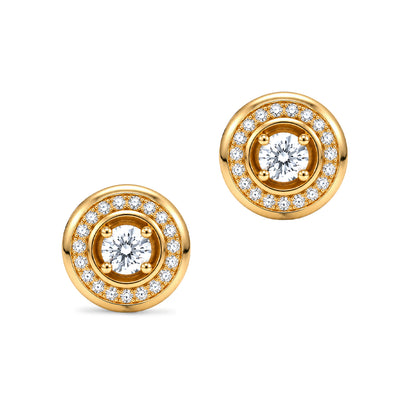 Boucles d oreilles Rayons Mini Or jaune 18k diamant ethique Loyale Paris