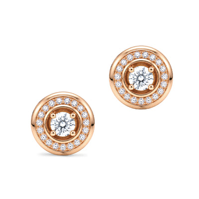 Boucles d oreilles Rayons Mini Or rose 18k diamant ethique Loyale Paris