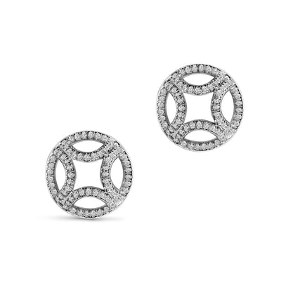 Boucles d'oreilles Perpétuel.le pavées - Or blanc 18k - diamant éthique - Loyale Paris