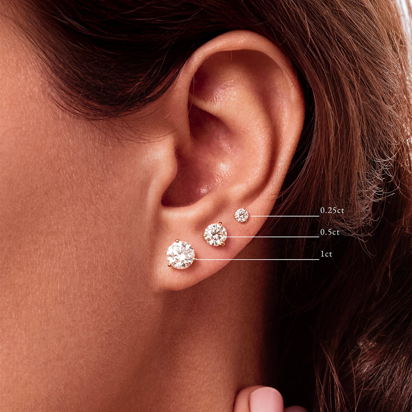 Boucles d oreilles Pur.e 0.25ct x2 Or jaune 18k diamant ethique Loyale Paris