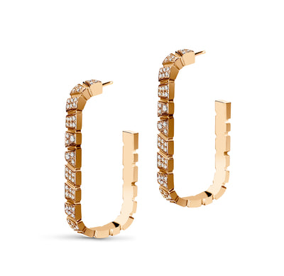 Boucles d oreilles Ride Love pavees Medium - Or rose 18k - diamant ethique - Loyale Paris - 1