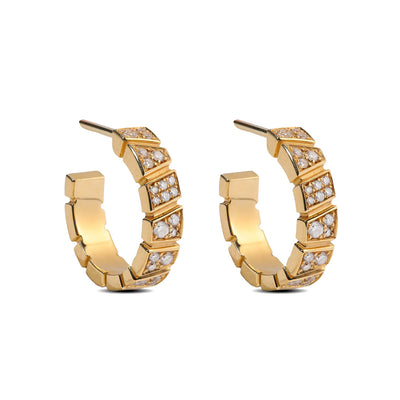 Boucles d'oreilles Ride & Love pavées Small - Or jaune 18k - diamant éthique - Loyale Paris
