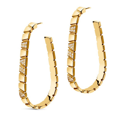 Boucles d'oreilles Ride & Love semi-pavées Large - Or jaune 18k - diamant éthique - Loyale Paris 1