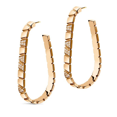 Boucles d'oreilles Ride & Love semi-pavées Large - Or rose 18k - diamant éthique - Loyale Paris 1