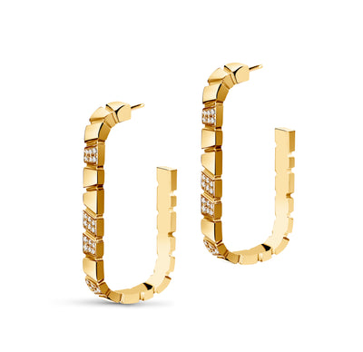 Boucles d'oreilles Ride & Love semi-pavées Medium - Or jaune 18k - diamant éthique - Loyale Paris