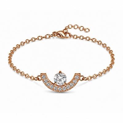 Bracelet Intrépide petit arc 0.25ct pavé - Or rose 18k - diamant éthique - Loyale Paris