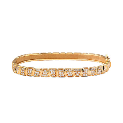 Bracelet jonc Ride & Love pavé - Or jaune 18k - diamant éthique - Loyale Paris