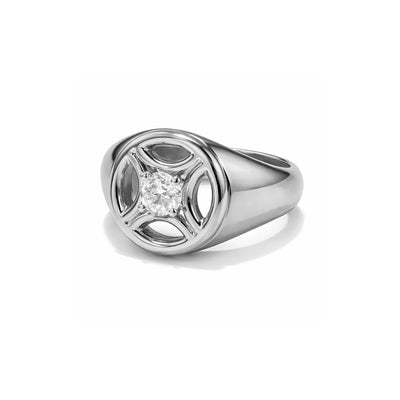 Chevalière Perpétuel.le 0.25ct - Or blanc 18k - diamant éthique - Loyale Paris