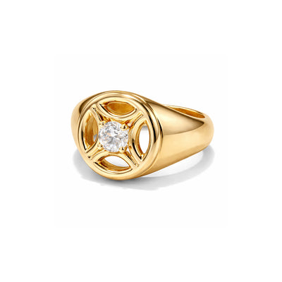 Chevalière Perpétuel.le 0.25ct - Or jaune 18k - diamant éthique - Loyale Paris