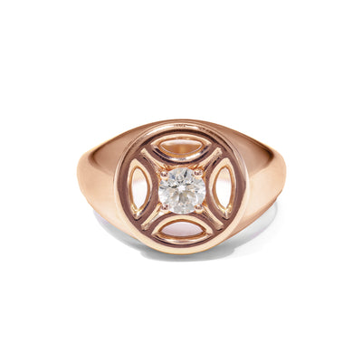 Chevalière Perpétuel.le 0.25ct - Or rose 18k - diamant éthique - Loyale Paris