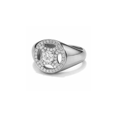 Chevalière Perpétuel.le 0.25ct pavée - Or blanc 18k - diamant éthique - Loyale Paris