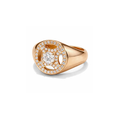 Chevalière Perpétuel.le 0.25ct pavée - Or rose 18k - diamant éthique - Loyale Paris