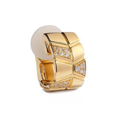 Clip Earcuff Ride & Love semi-pavée Alternée - Or jaune 18k - diamant éthique - Loyale Paris