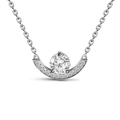 Pendentif Intrépide grand arc 1ct pavé - Or blanc 18k - diamant éthique - Loyale Paris