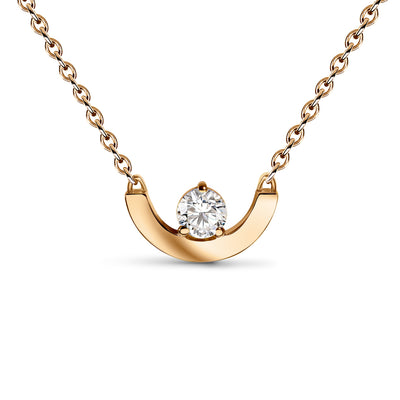 Pendentif Intrépide petit arc 0.25ct - Or rose 18k - diamant éthique - Loyale Paris