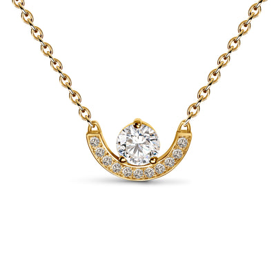 Pendentif Intrépide petit arc 0.5ct pavé - Or jaune 18k - diamant éthique - Loyale Paris