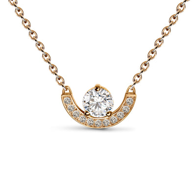 Pendentif Intrépide petit arc 0.5ct pavé - Or rose 18k - diamant éthique - Loyale Paris