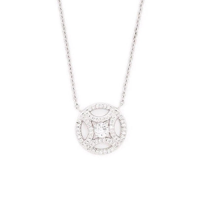 Pendentif Perpétuel.le 0.25ct pavé - Or blanc 18k - diamant éthique - Loyale Paris