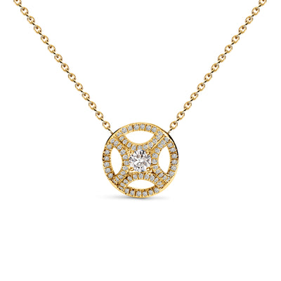 Pendentif Perpétuel.le 0.25ct pavé - Or jaune 18k - diamant éthique - Loyale Paris