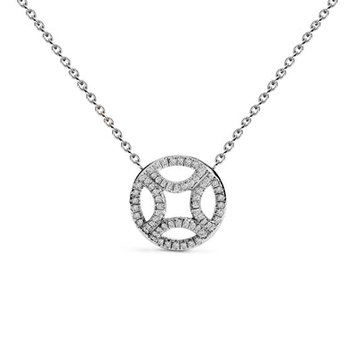 Pendentif Perpétuel.le pavé - Or blanc 18k - diamant éthique - Loyale Paris