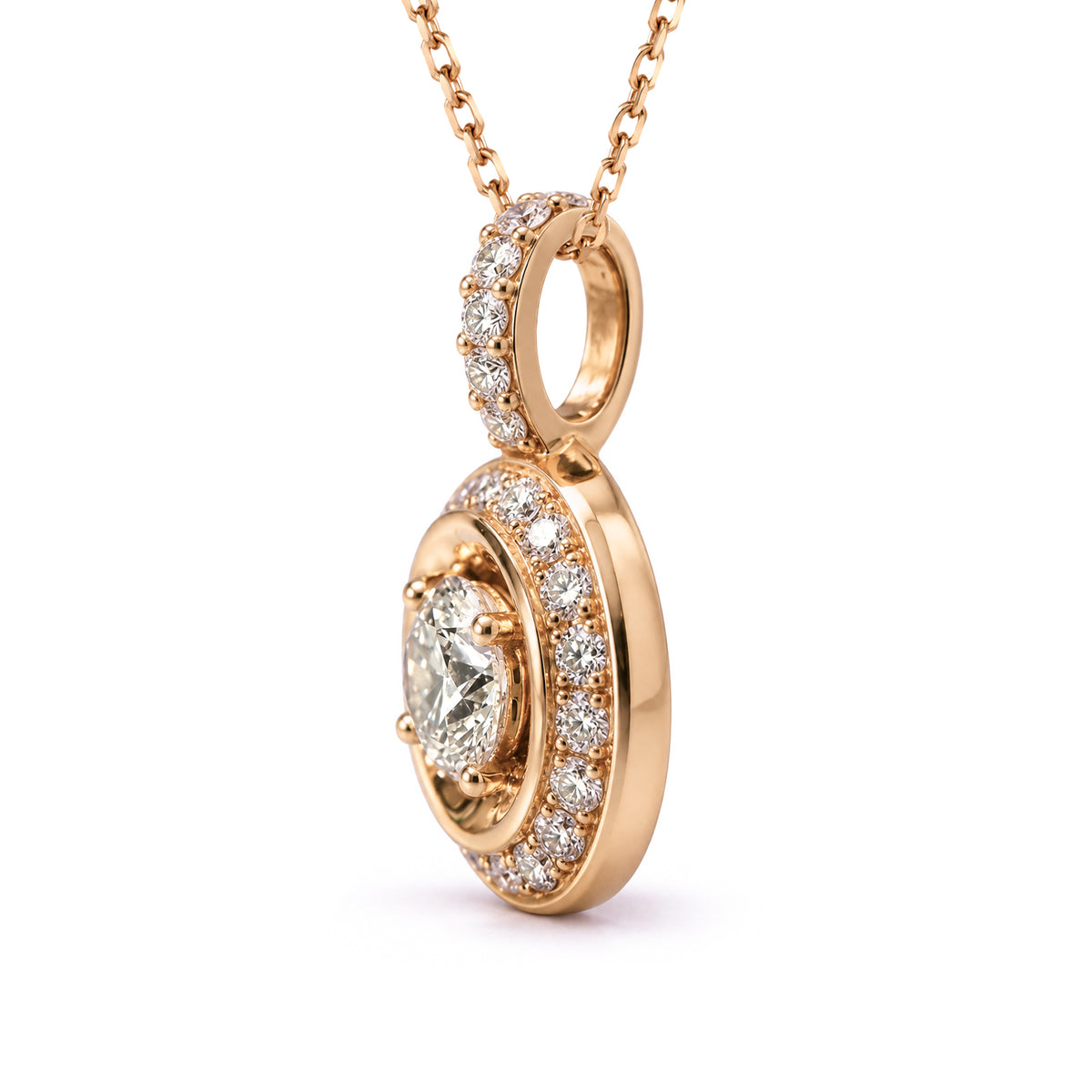 Pendentif Rayons Mini Or rose 18k talisman Diamant ethique Loyale Paris