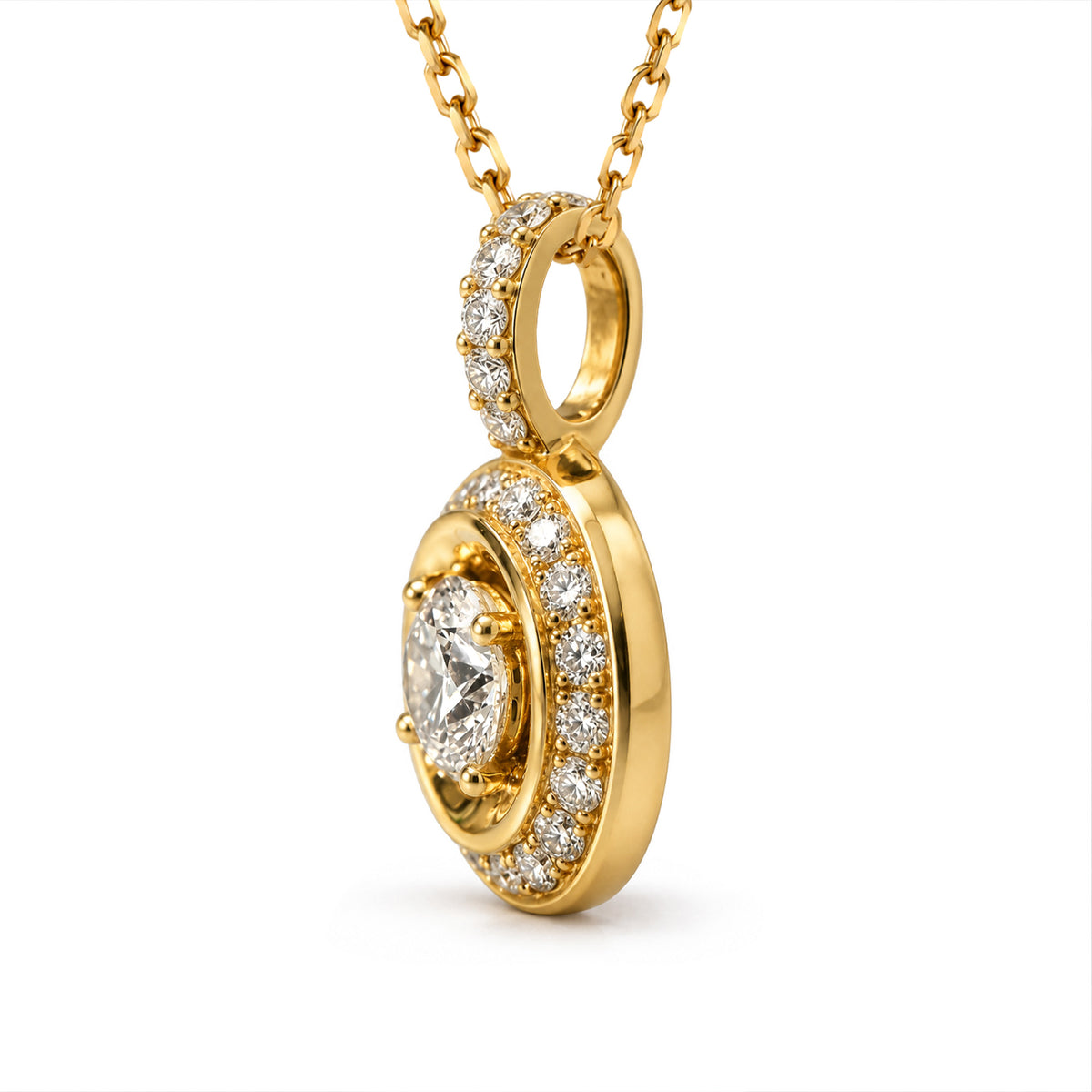 Pendentif Rayons Mini Or jaune 18k talisman Diamant ethique Loyale Paris
