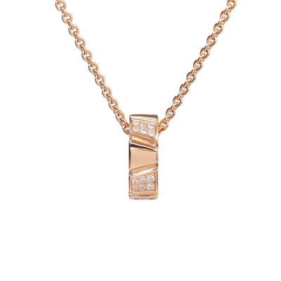 Pendentif Ride & Love semi-pavé Medium - Or rose 18k - diamant éthique - Loyale Paris