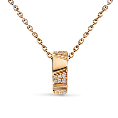 Pendentif Ride & Love semi-pavé Medium - Or rose 18k - diamant éthique - Loyale Paris