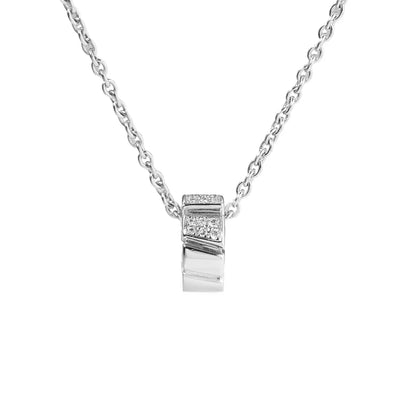 Pendentif Ride & Love semi-pavé Small - Or blanc 18k - diamant éthique - Loyale Paris