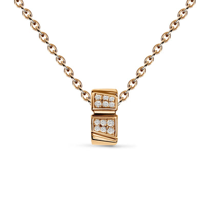 Pendentif Ride & Love semi-pavé Small - Or rose 18k - diamant éthique - Loyale Paris