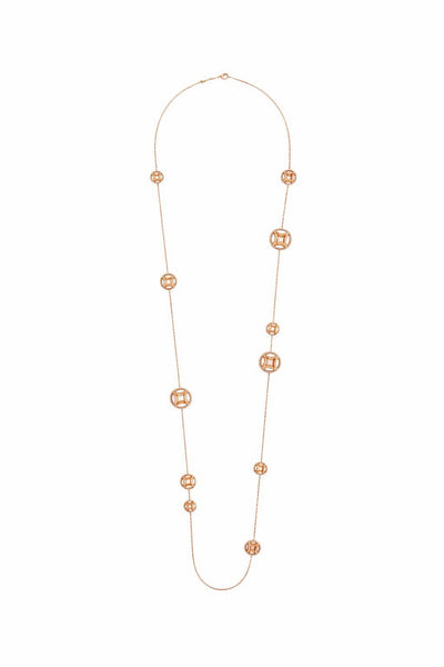 Sautoir Perpétuel.le semi-pavé - Or rose 18k - diamant éthique - Loyale Paris
