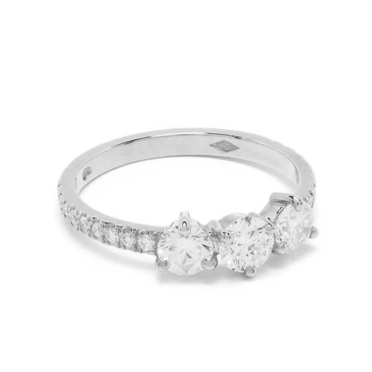 Solitaire Absolu.e Encore Plus 0.25ct pavé - Or blanc 18k - diamant éthique - Loyale Paris
