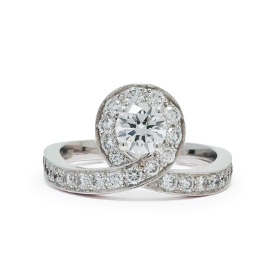 Solitaire Lien Éternel 0.5ct pavé - Or blanc 18k - diamant éthique - Loyale Paris