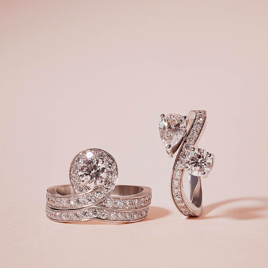 Solitaire Lien Éternel 0.5ct pavé - Or blanc 18k - diamant éthique - Loyale Paris