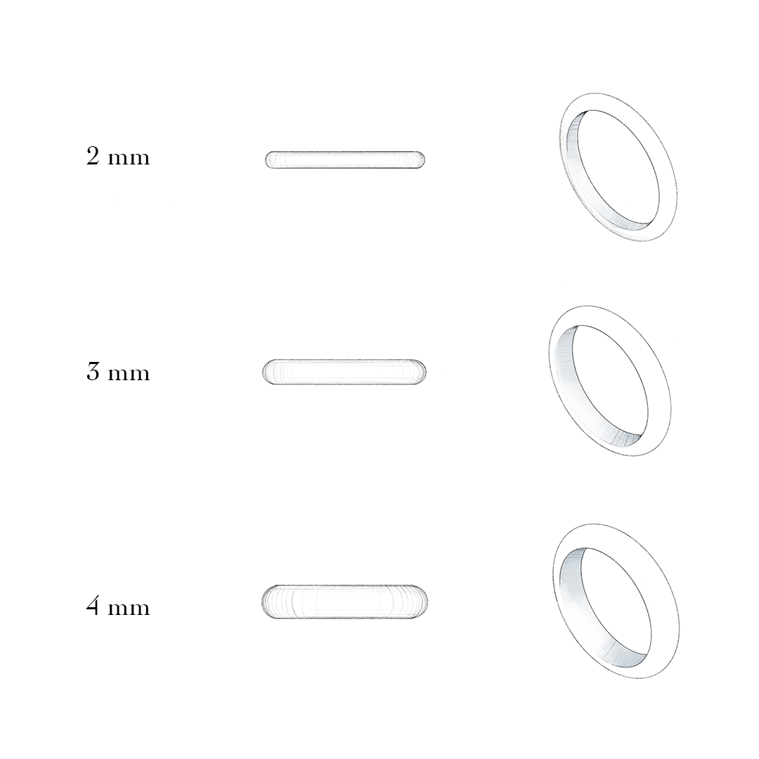 Alliance Absolu.e Demi-jonc 3mm - Or blanc 18k - joaillerie France - Loyale Paris - 1