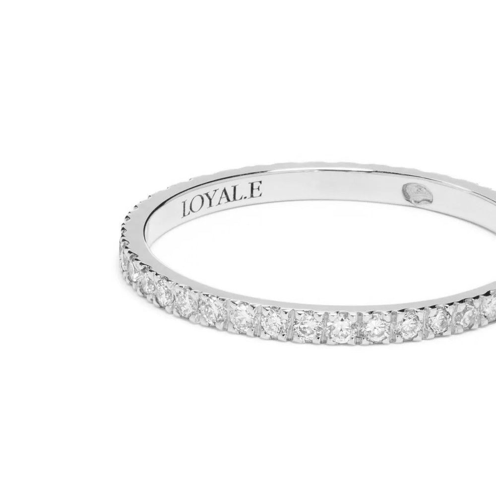 Alliance Absolu.e pavée - Or blanc 18k - diamant éthique - Loyale Paris